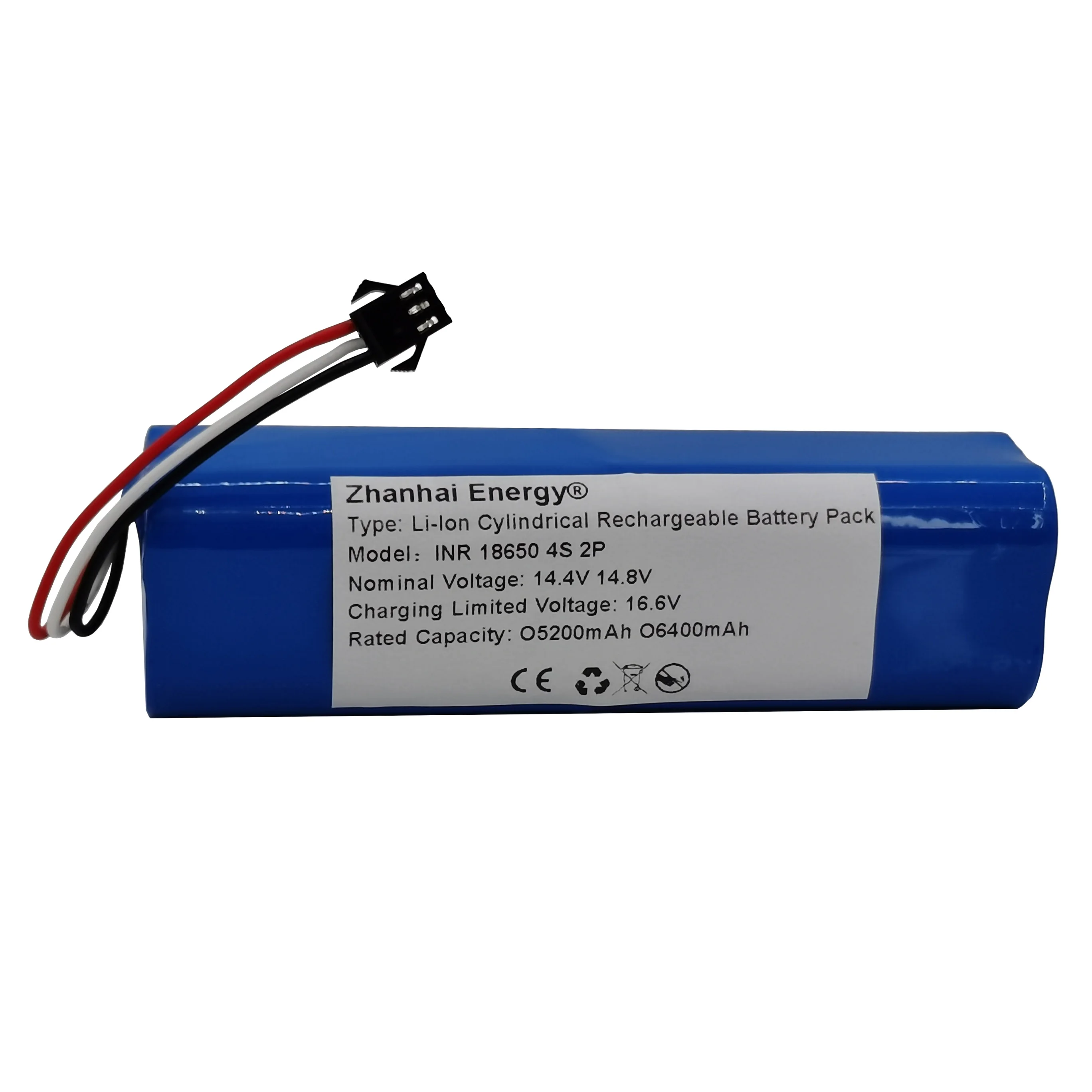 

14.4V 14.8V 5200mAh 6400mAh Li-Ion Cylindrical Rechargeable Battery Pack For Robot Vacuum Yunmi C1 VXVC07-JG 11 Haier TAB-T530S