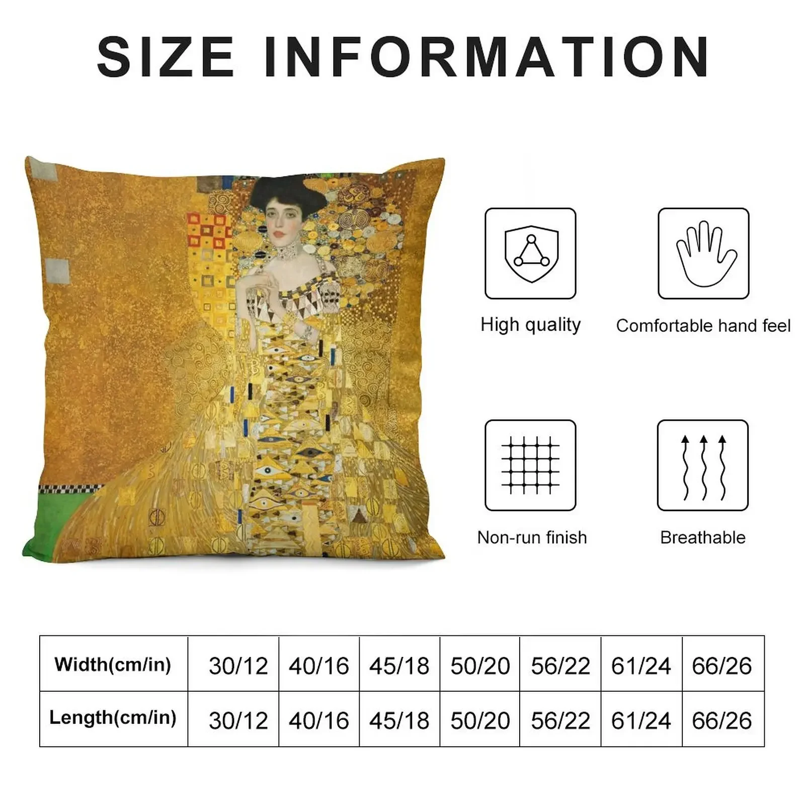 Винтажная подушка Gustav Klimt с портретом Адель Bloch Bauer 197 чехол для подушки дивана