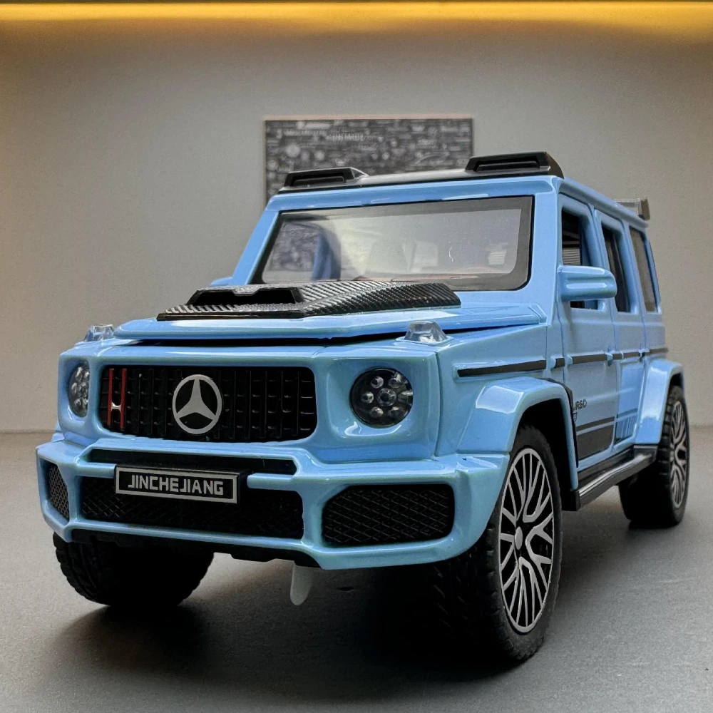 1:24 Масштаб Benz G800 Игрушечная модель автомобиля Металлический литой звук Свет