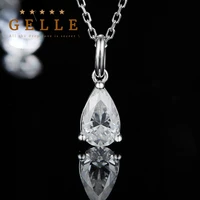 100 real moissanite necklace vvs s925 sterling silver plated platinum diamond pendant necklaces for women gift wedding jewelry