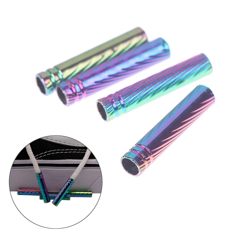 

4pcs/set Diy Shoelaces Shoe Lace Tips Decor Accessories Spiral Gradient Color Rope Ends Shoelace Tips Parts