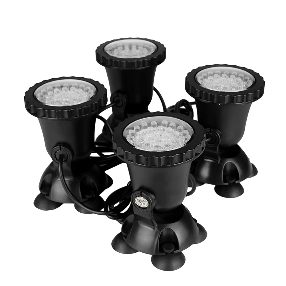 

4pcs Underwater Spotlight IP68 Waterproof 36-LED Submersible Light for Fish Tank Garden Pond Aquarium