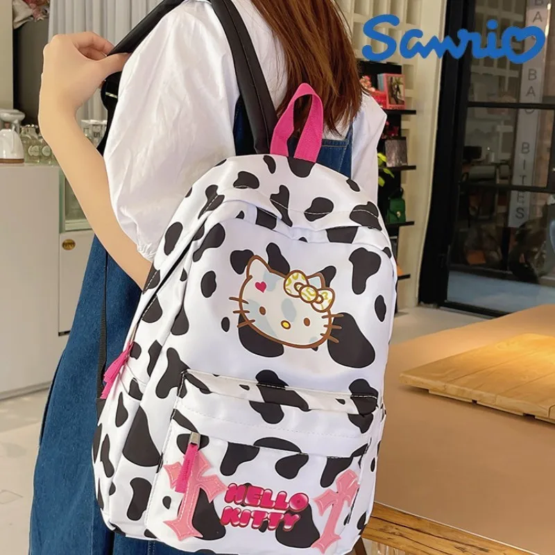 

Женский и мужской рюкзак Sanrio, Hello Kitty Y2k, милый мультяшный рюкзак из высококачественного нейлона, Вместительная дорожная сумка для студентов