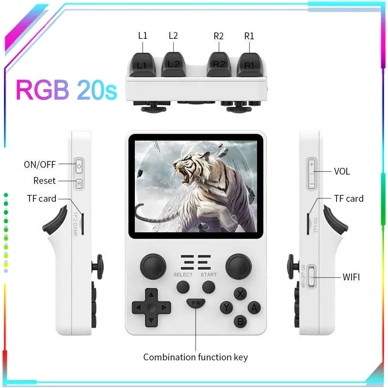 

Hot Rgb20s 3.5-inch 4:3 Ips Screen Handheld Game Console Retro Open Source System Rk3326 For Children Birthday Christmas Gifts