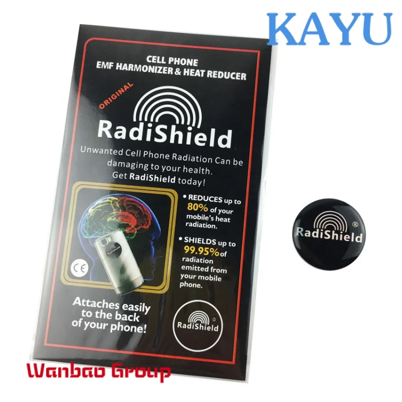 

Custom Radishield sticker. EMF sticker, Radiation Protection safe Anti radiation sticker for mobile phone with manual card and