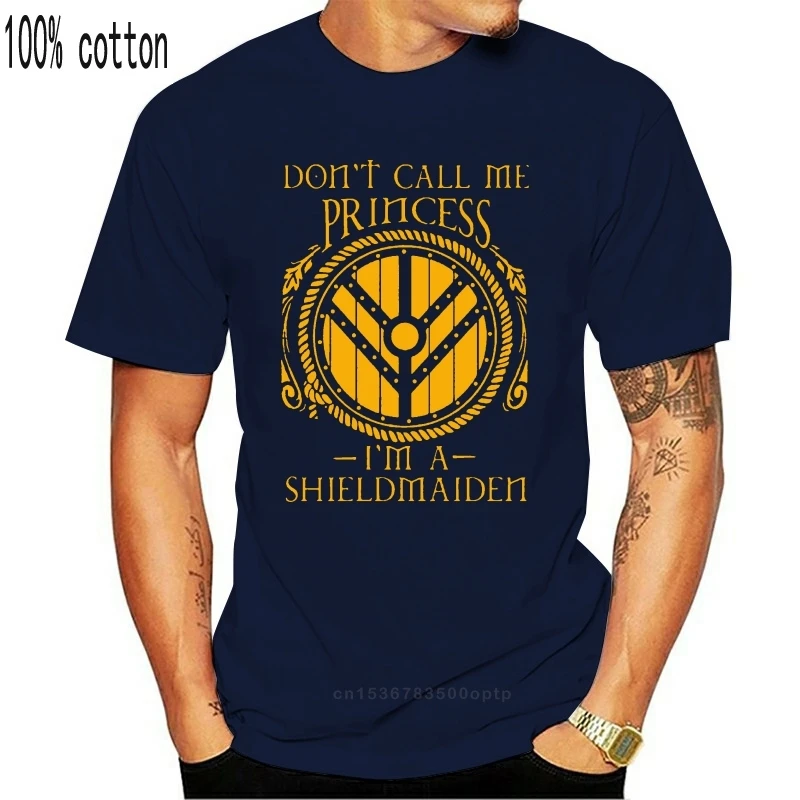 Футболки Vikings She Is Not A Princess Valhalla мужские топы с круглым вырезом хипстерские
