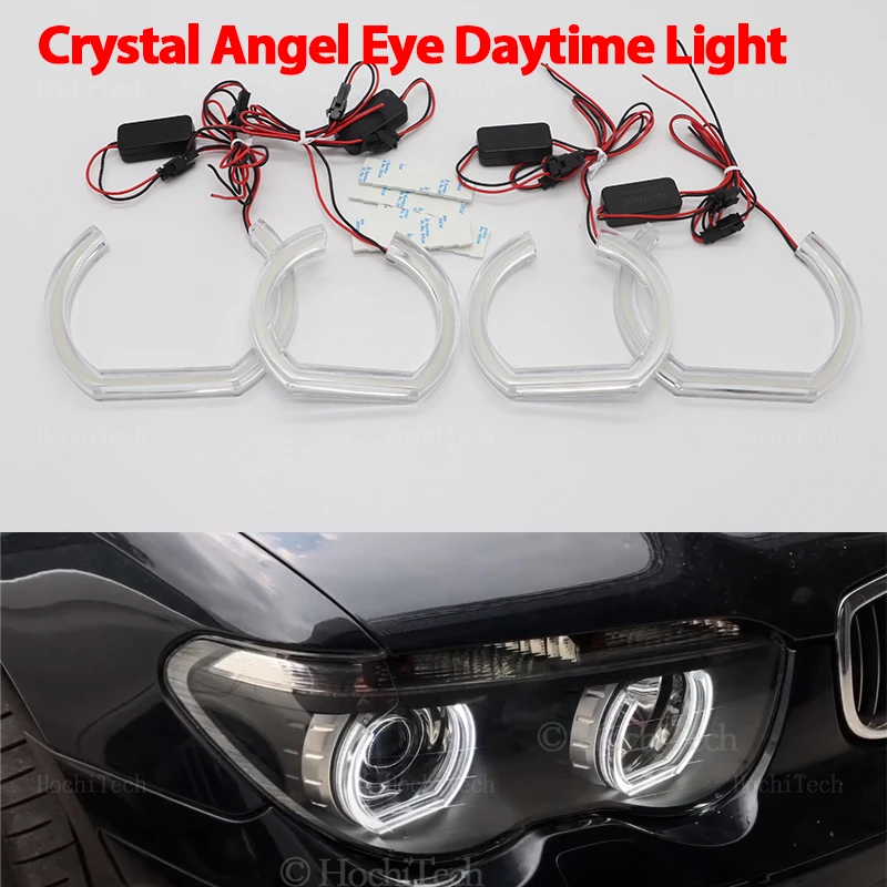 Белая лампа с кольцом с ангельскими глазами, лампа для BMW X1 X3 X5 X6 E70 E71 Z3 Z4 E30 E32 E34 E36 E38 E53 E60 E61 E85 F30