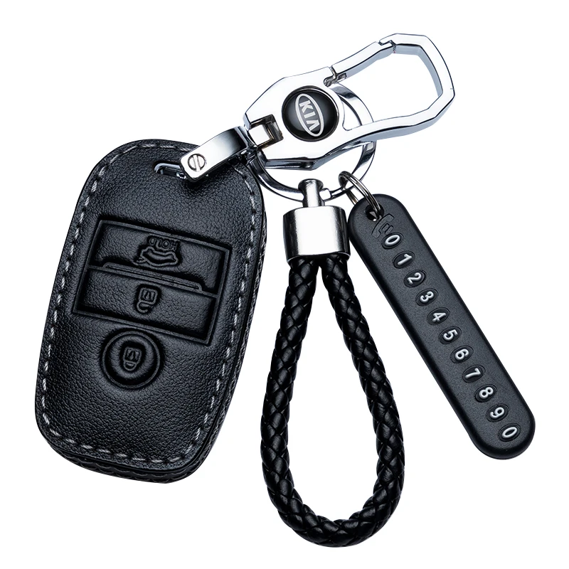 

Car keycase suitable for Kia k3 k2 k4 k5 kx3 kx5 Genuine Leather Car Key Bag Case Wallet Holder Key Cover Key Chains