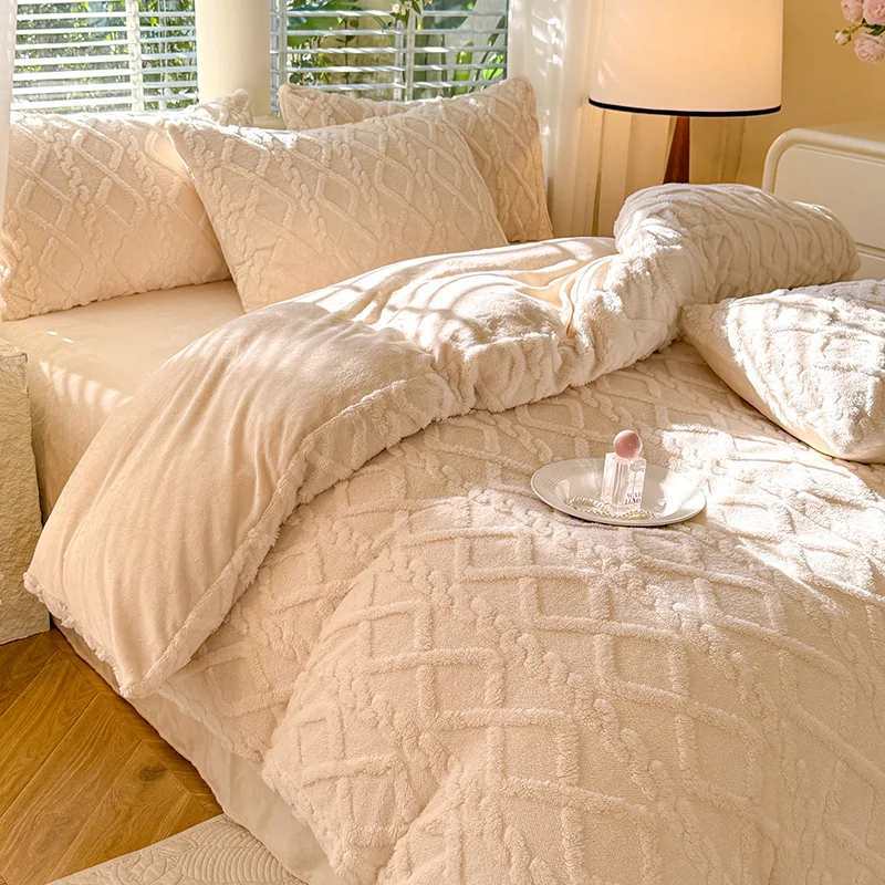 Bonenjoy Tuff Бархатный пододеяльник Зимний Теплый Утолщенное постельное белье