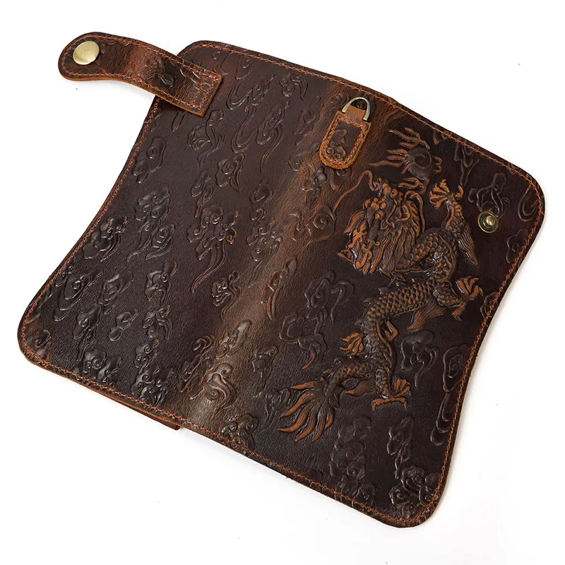 2022 Dragon Pattern Wallet For Men Luxury Wallet Genuine Leather Coin Purses Men Tiger Pattern Card Wallet New Men Clutch Bags