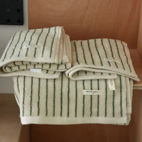 retro stripe pure cotton bath towel sets super soft absorbent hand face bathroom towels kids skin affinity comfort towels