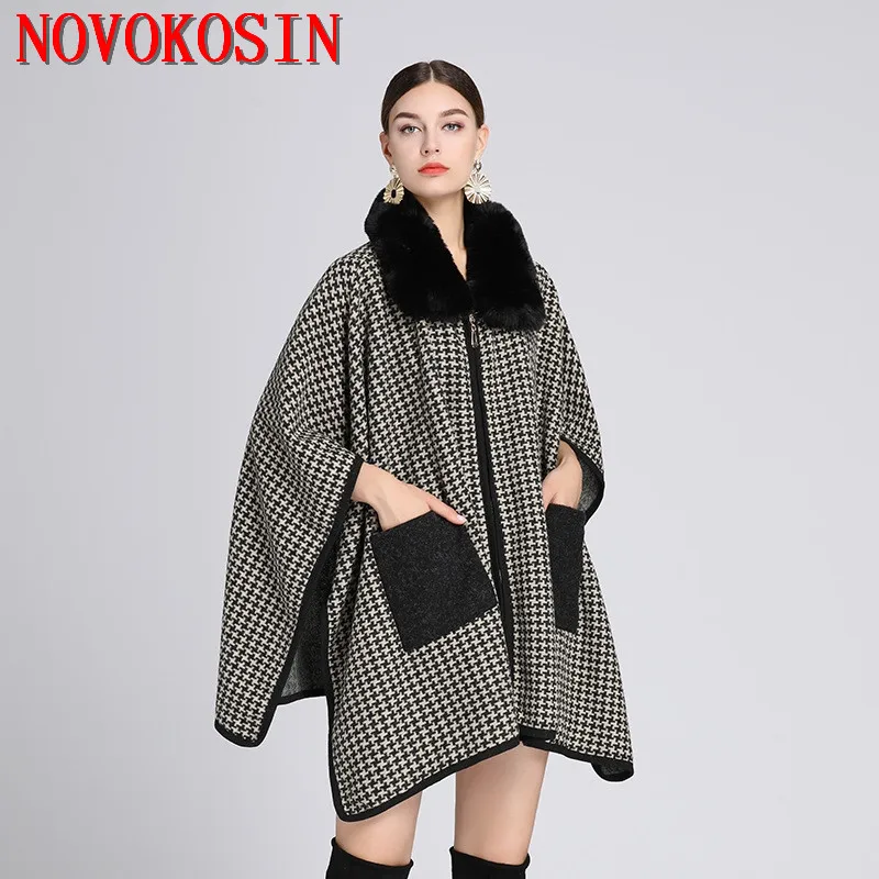 Женское шерстяное пальто с карманами уличное теплое Свободное из искусственного