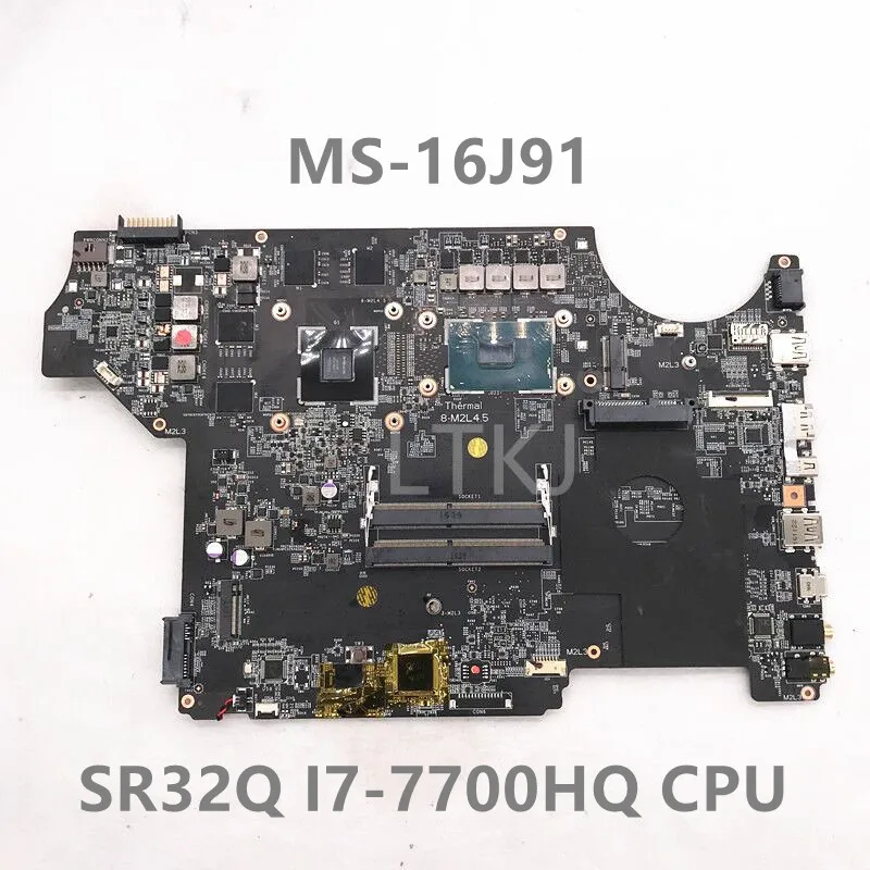 

High Quality Mainboard For MSI GE72VR MS-16J91 Laptop Motherboard W/ SR32Q I7-7700HQ CPU GTX1050M 4GB N17P-G0-A1 100% Tested OK