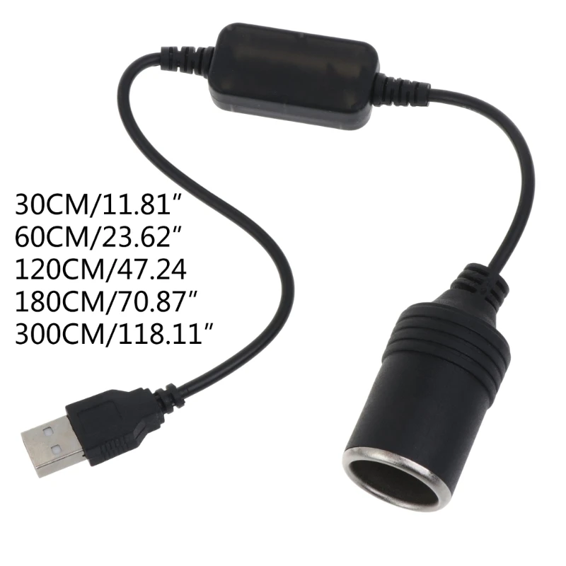 USB 5V до 12V Автомобильный разъем прикуривателя Женский Кабель-адаптер