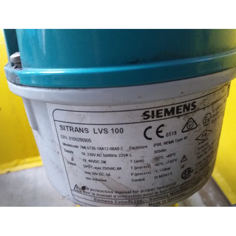 Фото Вибрационный уровнемер SIEMENS SITRANS LVS100 (2026 г.), датчик уровня жидкости из нержавеющей стали 316/316L, точность +/-0.25%, защита IP66 №4