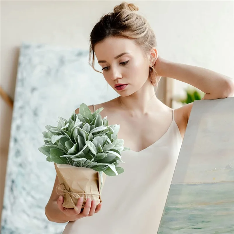 24 шт. искусственные флокированные уши ягненка стебли зелени ягнят искусственная