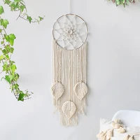 boho macrame wall hanging tapestry room decor scandinavian dream catcher home decoration accessories leaf ornaments for bedroom