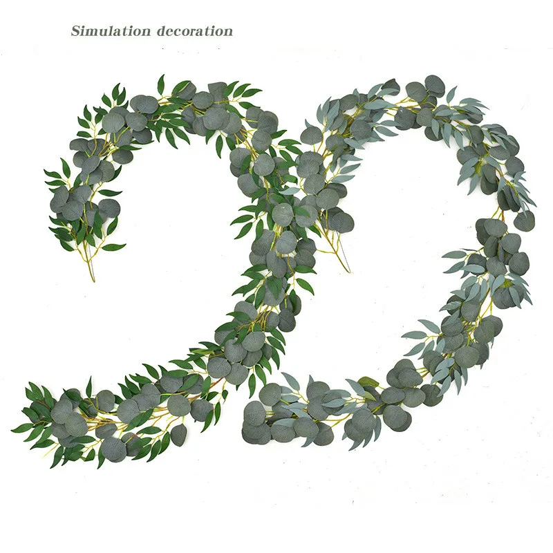 

2M Hanging Eucalyptus Garland Artificial Plants Vine Fake Plant Garland for Room Garden Wedding Arch Decoration Floral Decor