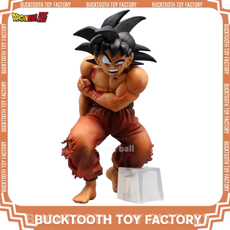 

21cm Dragon Ball Anime Figure Son Goku Injured Squatting Figurine PVC Statue Model Doll Figures Collectible Decoration Toy Gift