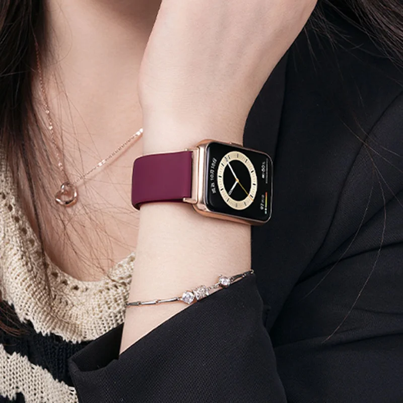 

Ремешок спортивный для наручных часов Huawei Watch FIT 2, водонепроницаемый силиконовый смарт-браслет с металлической пряжкой, аксессуары fit2 correa