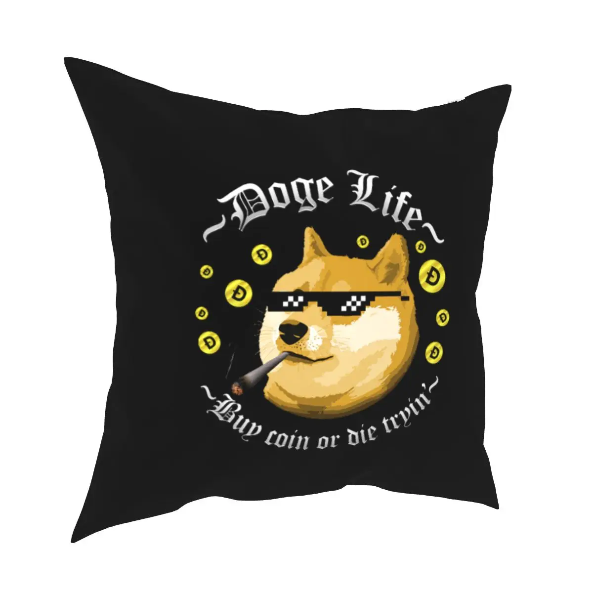 

Doge Life Dogecoin Pillow Cases Bitcoin Crypto Ethereum Btc Blockchain Cushion Covers Decor Throw Pillow Case Cover for Home 18'