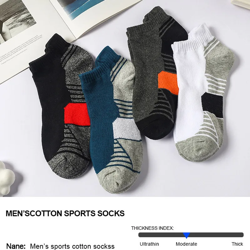 5 Pairs High Quality Socks Men Summer Outdoor Casual Cotton Socks Short Breathable Black Ankle Socks Run Sports Socks