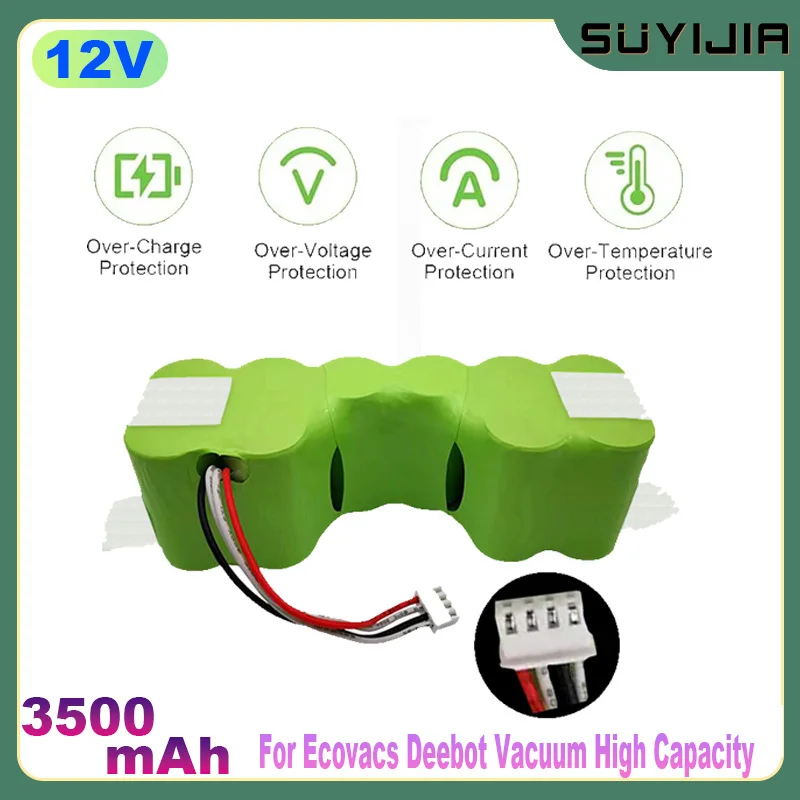 

NewRobotic Vacuum Cleaner Battery Pack 12V 3500mAh Ni-MH Battery for Ecovacs Deebot DE55 DE5G DM88 902 901 610 Battery Accessory