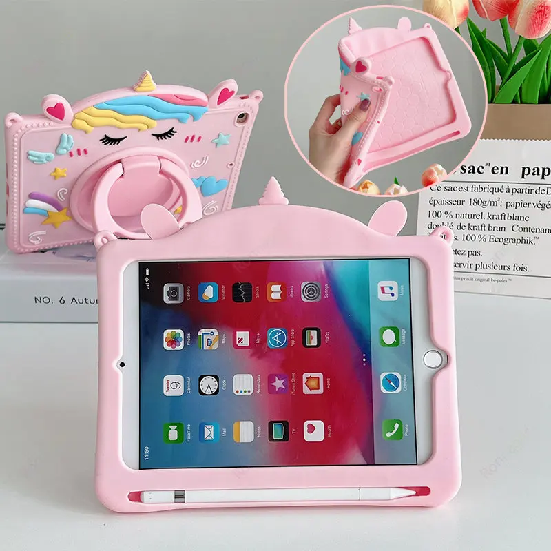 

3D Unicorn Case for iPad Air 5th Generation 2022/ iPad Air 4th Gen Kids funda for iPad 7 8 9th Air1 2 9.7 5th 6th iPad Air3 10.5