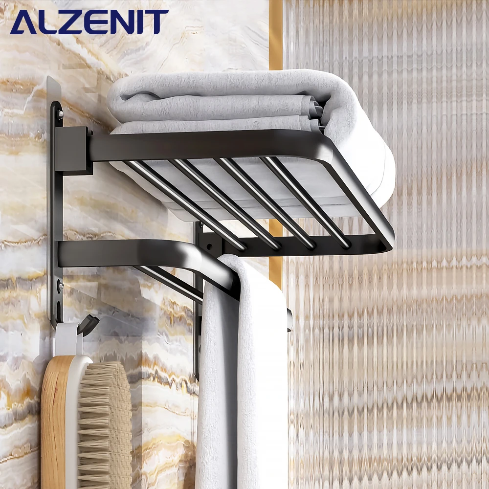 Rack Movable Holder With Hook Wall Mount Shelf Aluminum Shower Hanger Rail Bathroom Accessories