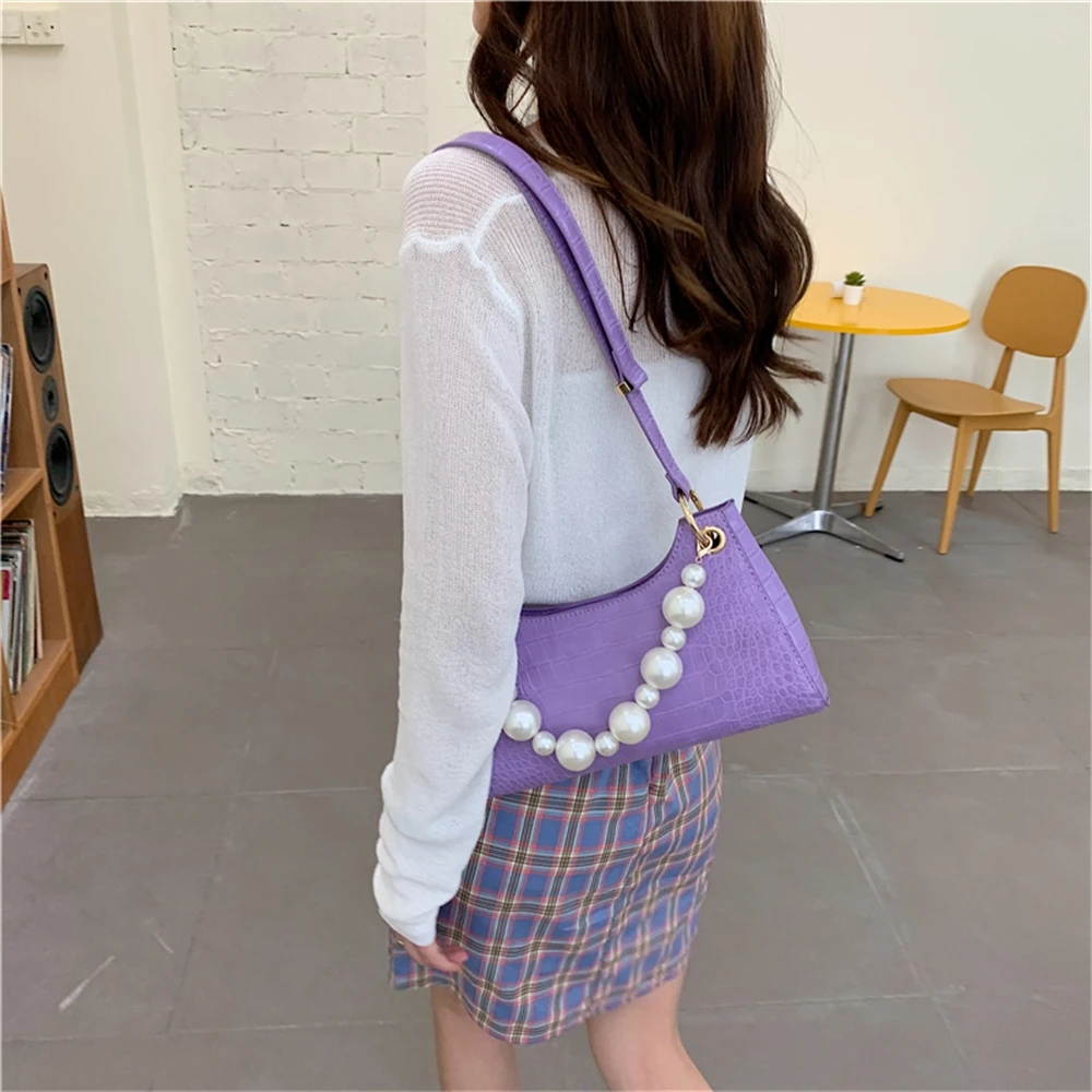 

Роскошная Брендовая женская сумка, маленькая поясная сумка с жемчугом, сумка через плечо из крокодиловой кожи, сумка, новая серия 2022