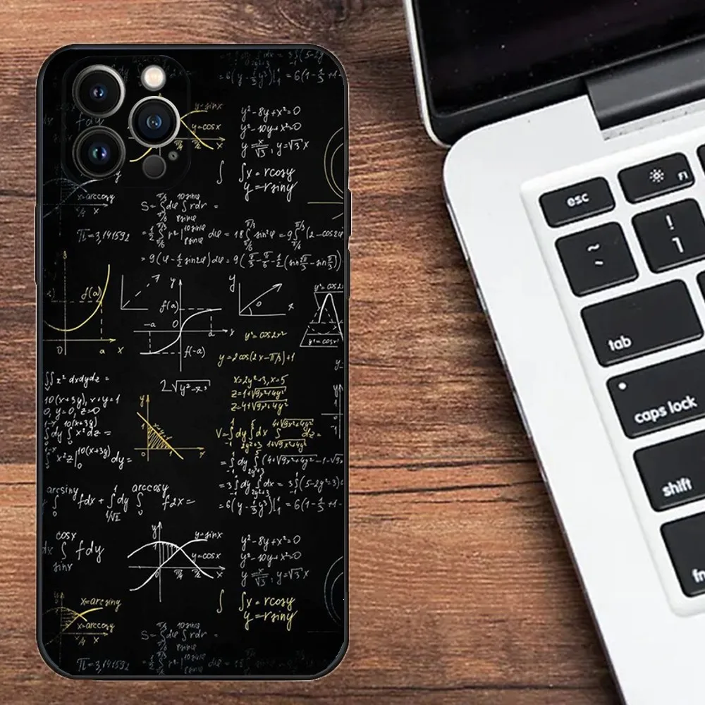 Чехол для телефона с рисунком Math Tech iPhone 15 14 13 12 11 Plus Pro Max XS X XR SE Mini 8 7 мягкий
