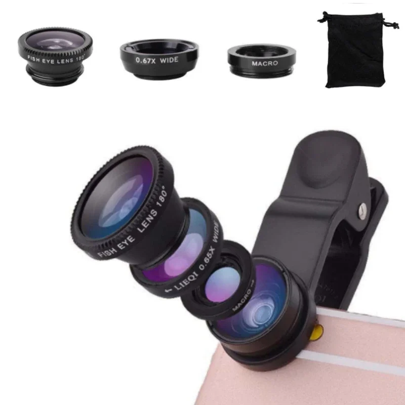 

Fisheye kit for mobile Fish Eye Lens Wide Angle Macro Fisheye Lens Zoom For iphone 7 8 plus XS MAX X Mobile Phone Camera Lens