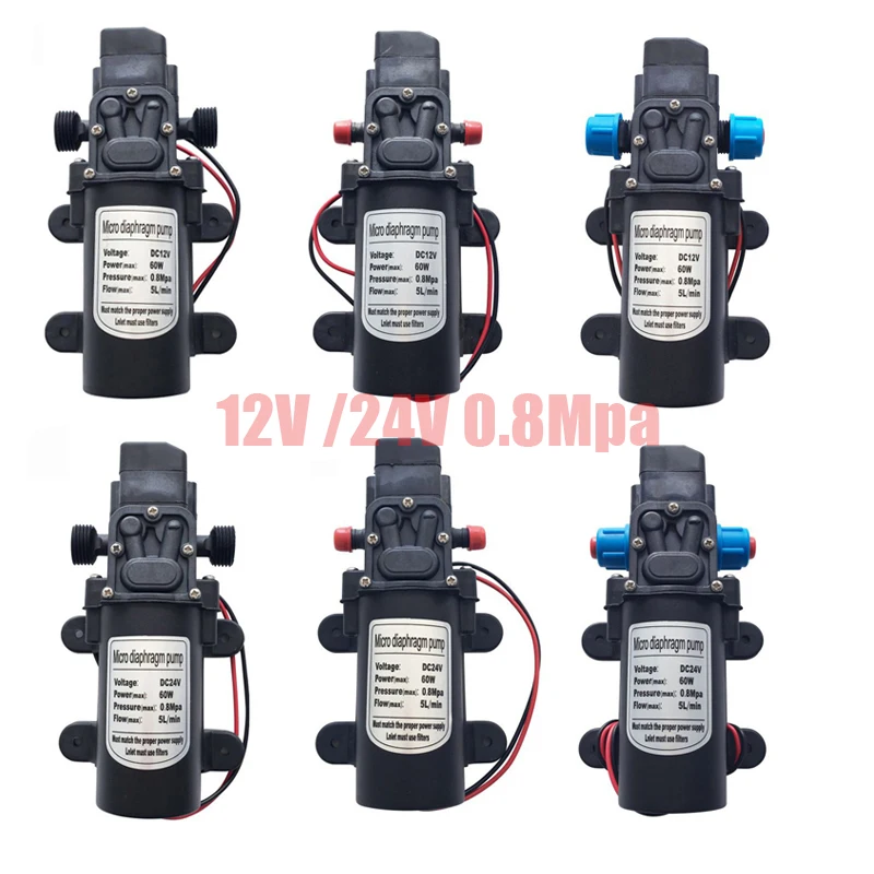 

Миниатюрный Электрический мембранный Водяной насос, автоматический переключатель, высокое давление 5 л/мин, спрей для мойки автомобилей, 12 ...