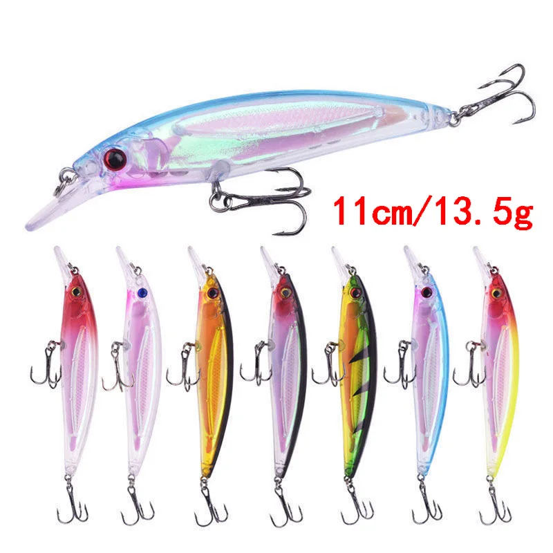 

laser Minnow Fishing Lure 11cm 13.5g Floating Wobbler Pesca Japan Artificial Hard bait Bass Pike Crankbaits Fishing Tackle