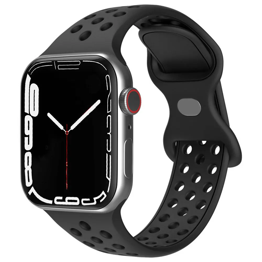 Silicone Strap For Apple watch band 44mm 42mm 40mm 38mm ultra 49mm 45 mm correa bracelet iwatch series 6 5 se 4 3 7 8 45m 41mm