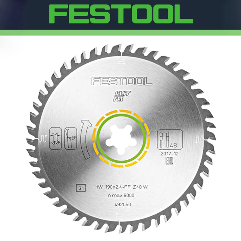 Фото FESTOOL 492050   Полотно для пилы WOOD FINE CUT HW 190x2,4 FF W48 Прочные многозубчатые полотна для циркулярной пилы с длительным сроком службы №1