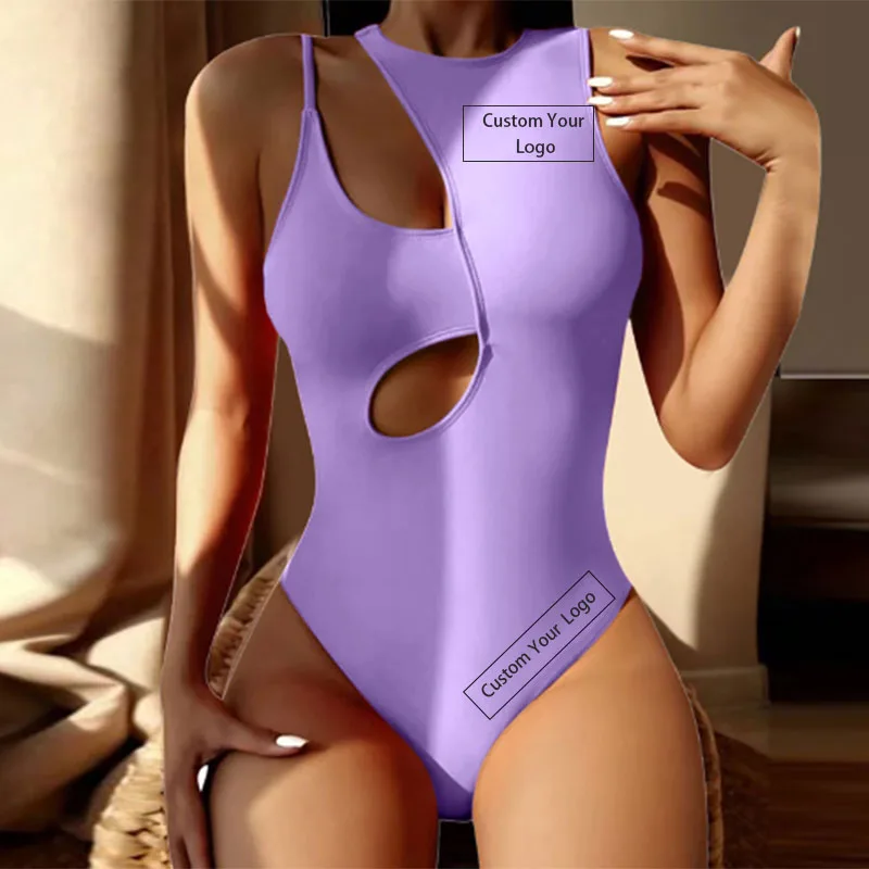 

Летний раздельный разноцветный пикантный купальник на одно плечо, Женский цельный купальный костюм, бикини