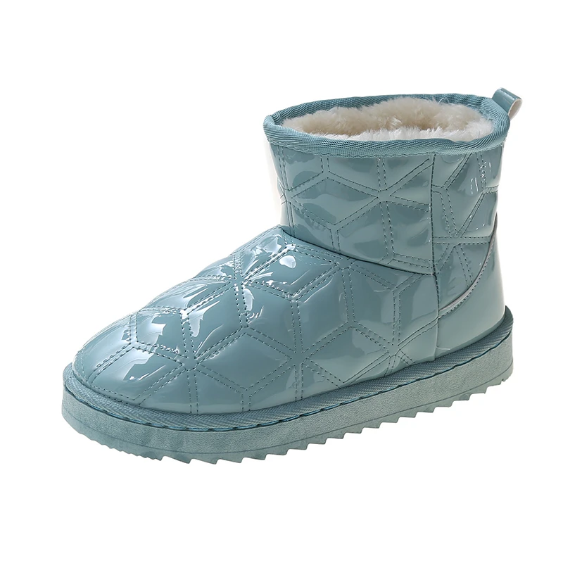 

Fashion Women's Winter Boots Designer Warm Down Cloth Women's Silver Ankle Boots Warm Plush Shiny Thick Sole Women's Shoes