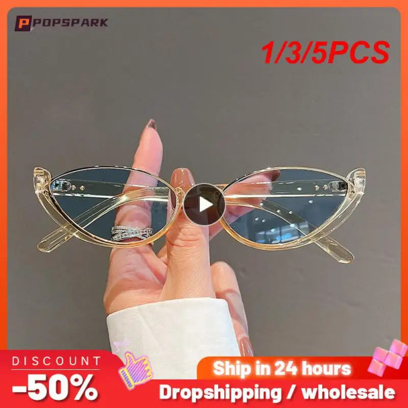 

1/3/5PCS New Small Cat Eye Sunglasses Women Men Trendy Vintage Shades Eyewear Fashion Driving Cycling Sunglasses Half-frame Sun