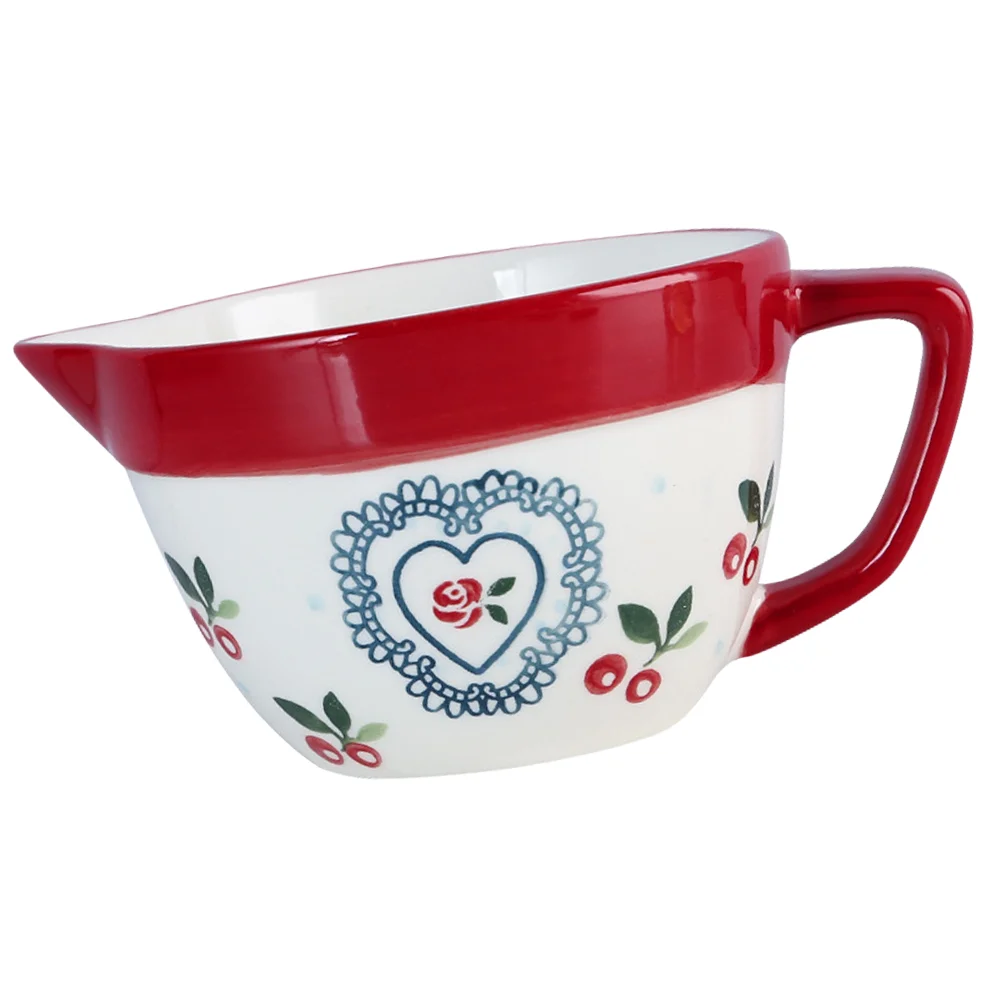 

Ceramic Soup Bowl Pour Spout Ceramic Mixing Bowl with Handle Ceramic Tableware