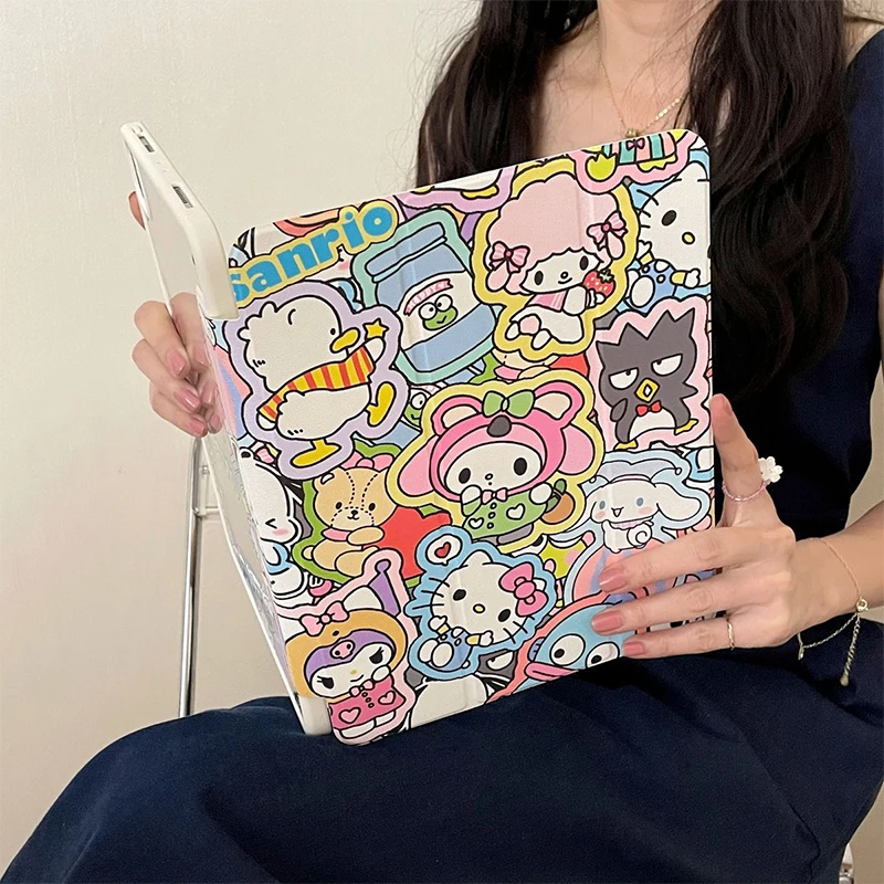 

Kawaii Sanrio, Hello Kitty My Melody Cinnamoroll мультяшный Ipad Pro Mini6 полноразмерный защитный чехол многофункциональные товары для жизни