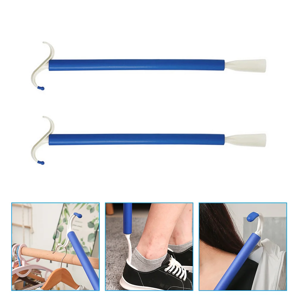 

2 Pcs Childrens Socks Old Man Accessory Dressing Pole Auxiliary Tool Plastic Stick Abs Elder Shoe Lifter Professional