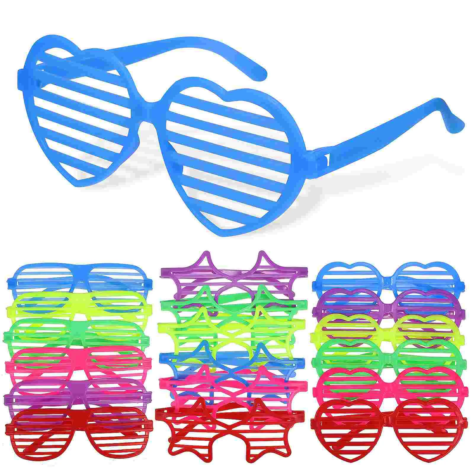 

36 Pcs Party Stuff Heart Eyeglasses Plastic Heart-shaped Halloween Prop Shutter Shade for Birthday