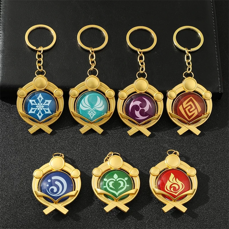 

Anime Keychain Genshin Impact Element Vision Pyro Hydro Geo Xiao Venti Hu Tao Qiqi Ganyu Diona Mondstadt Liyue Pendant Key Chain