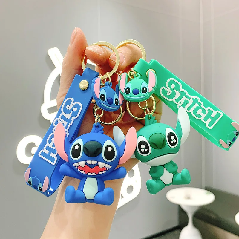 

Stitch Cute Doll Keychain Silicone Car Couple Key Pendant Cartoon Schoolbag Small Ornament Keychains Anime Periphery Keychain