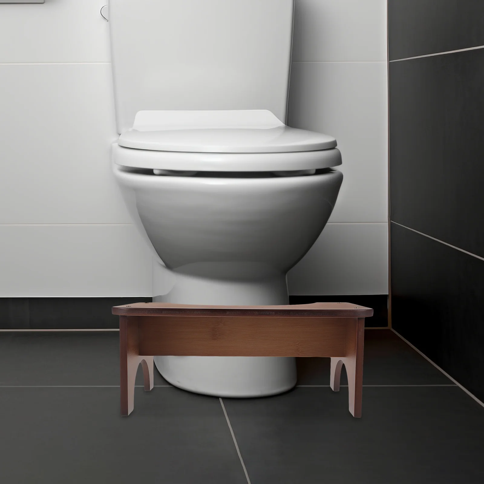 

Toilet Potty Stool Heavy Duty Bamboo Squatting Poop Foot Stool Bathroom Step Stool
