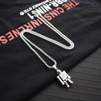 street robot hip hop titanium steel necklace tide personality simple pendant choker streetwear rock chain gift jewelry