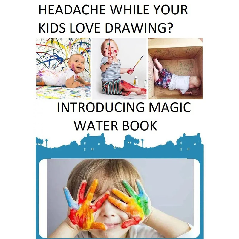 

Magical Book Water Drawing Montessori Toys Reusable Coloring Book Magic Water Drawing Book Sensory Early Educational Toys