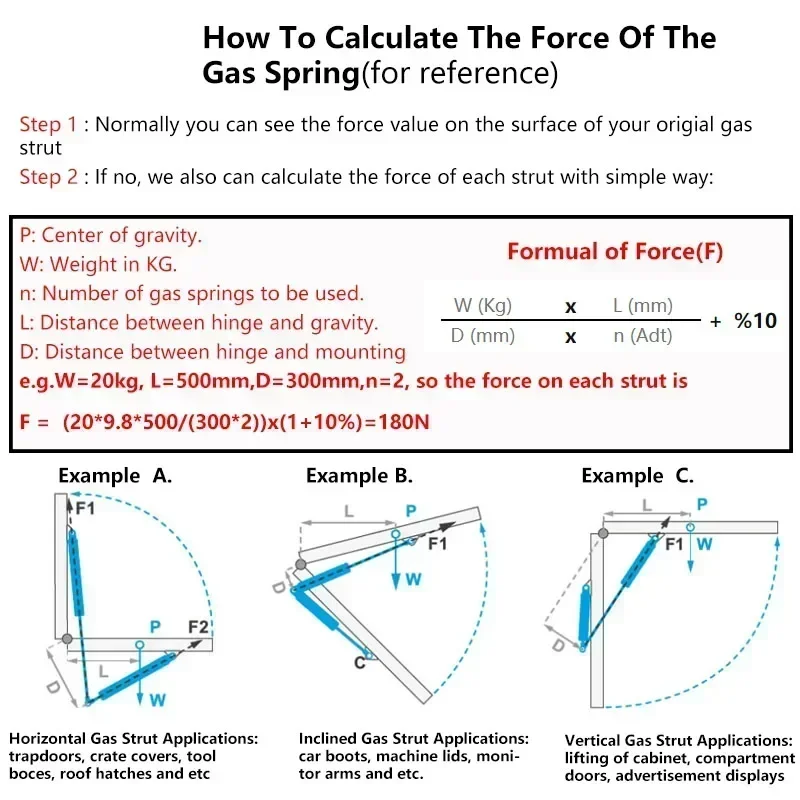 1 шт. 900N 390-460 мм универсальные газовые стойки люверсы наконечники поддержка