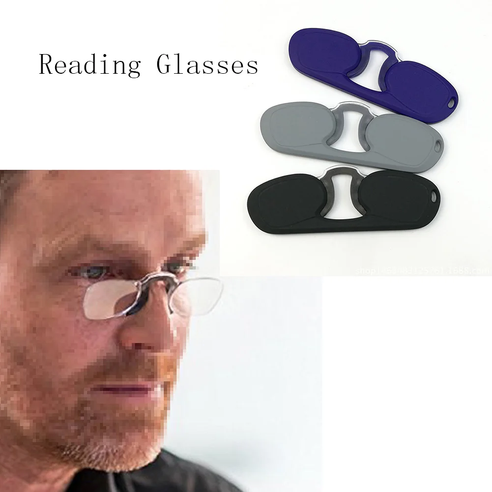 

2023 Силиконовые карманные очки для чтения с зажимом для носа для мужчин и женщин, портативные круглые безрамные очки для чтения с зеркальными линзами, легко носить с собой